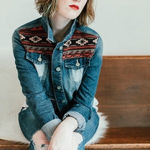 southwestern boho denim jacket